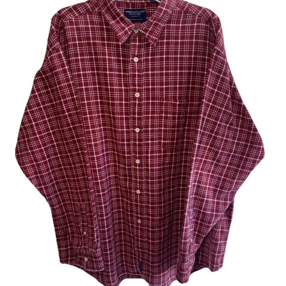 American Eagle Outfitters Plaid Button Up Mens Size XL Shirt Left Front Pocket